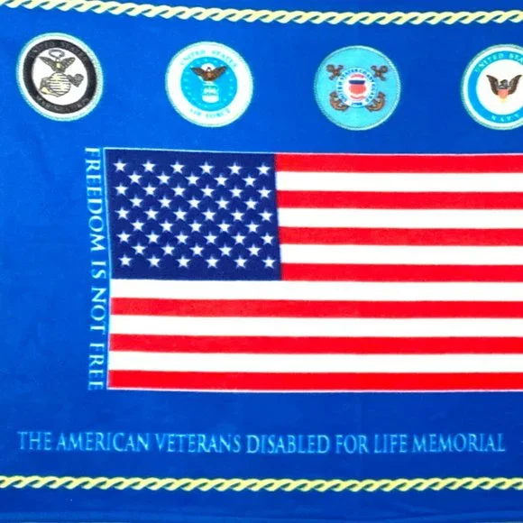 American Flag, Veterans Disabled for Life Memorial, Fleece, Throw Blanket,  USA - Picture 8 of 15